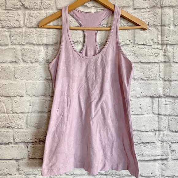 Lululemon Lilac Purple Racer Back Tank Top Floral
